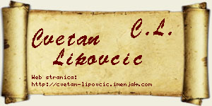 Cvetan Lipovčić vizit kartica